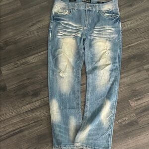 Black Brand Relaxed Fit Distressed Jeans